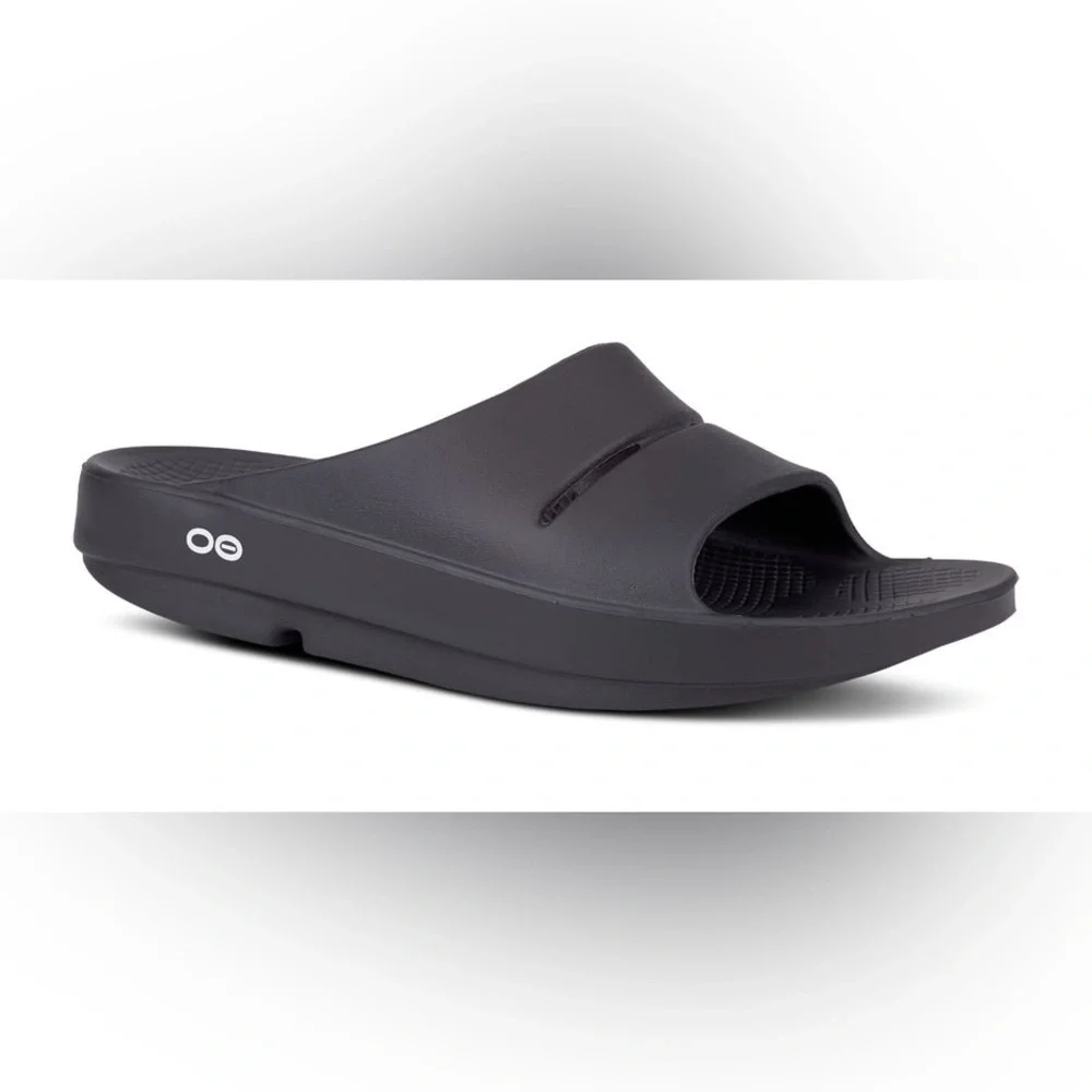 Oofos Men’s Ooahh Slide Sandal - Black Unisex Slide Women’s Sz 10/ Men’s 8